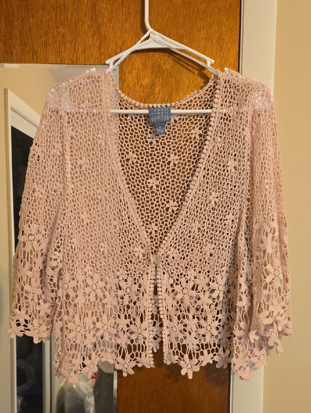 Rabbit Rabbit Rabbit Dusty Pink Crochet Openwork Top